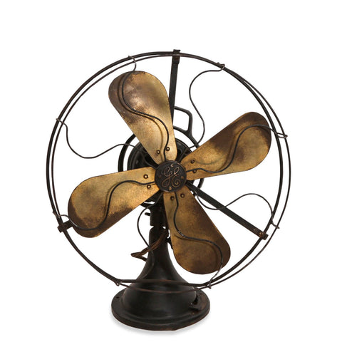 General Electric Oscillating Brass Blade Fan, C 1910