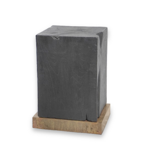 Andrianna Shamaris Modern Burnt Oak Stool on Brass Base