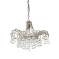 Antique Italian Micro Beaded and Glass Drops Chandelier, Circa 1920s