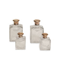 Antique Cut Glass Cologne  Bottle Silver Cap, Set of 4