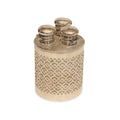 Antique French Sterling Silver and Glass 3 Scent Bottle Caddy