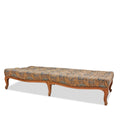 Antique Louis XVI Style Hand Carved Beechwood And Paisley Bench Ottoman Coffee Table 19th Century