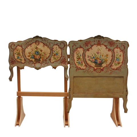 Antique Venetian Hand Painted King Size Headboard 19thC