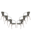 Set of 6 CB2 Rex Aluminum Outdoor Chairs (from B-Bar & Lounge, Lafayette & Bowery)