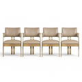 Set of 4 Jamie Dining Chairs by Artistic Frame Company in Polished Brass Metal Finish
