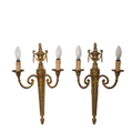 French Louis XVI Style Bronze Wall Sconces, Pair of