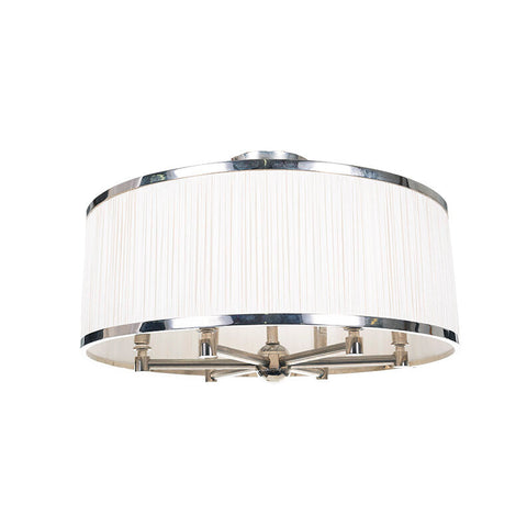 Hastings 6-light Round Shade Drum Chandelier with Polished Nickel Finish