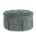 Jonas NY Upholstery Tufted Ottoman with Pleated Skirt