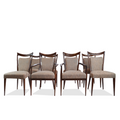Melchiorre Bega and Mario Gottardi Walnut Italian Dining Chairs, Set of 8 with 2 Arm Chairs