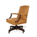 Transitional Chesterfield Style Oak France Director's Chair
