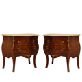 Pair of Antique Louis XV Style Commodes with Marquetry Inlay C1920s