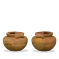 Pair of Vintage Italian Benocci Maurizio Sinalunga Compton Pottery Terracotta Garden Scroll Pots
