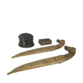 Vintage Indian Mughal-Style Daggers and Two Jewelry Boxes