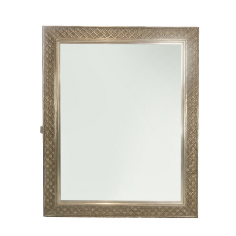 Vintage Silver Gilt Waffle Weave Mirror
