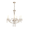 Vintage Art Deco Maria Theresa Style Cut Prism Rosettes 6 Arm Chandelier C1990s (2 Available)
