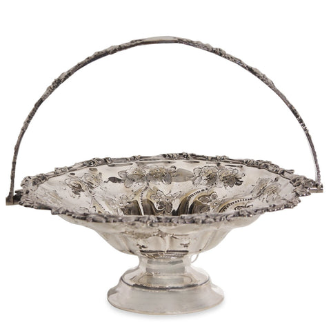 Antique Cake Silver Plated Cake Basket Marked 1644