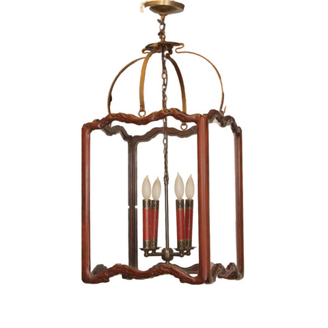 Vintage Chinese Hardwood Four-Light Lantern or Pendant Light