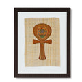 Vintage Egyptian Hieroglyphic Ankh Symbol Artwork on Sheer Linen by Essam