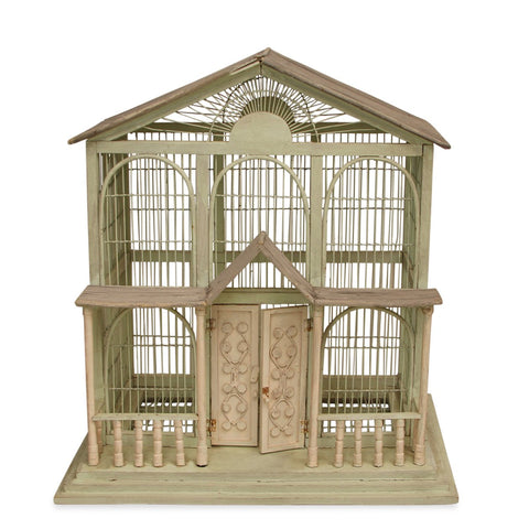 Vintage Gabled Wood & Metal Architectural Birdhouse c1950s