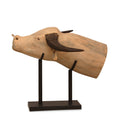 Vintage Hand Carved Water Buffalo Head Sculpture