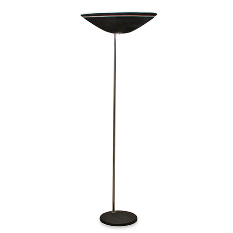 Vintage Italian Leucos MCM Glass Metal Torchiere Floor Lamp