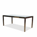 Vintage Milo Baughman Polished Nickel Glass Top Dining Table, Attributed C1960s