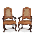 Vintage Maitland Smith Leather Armchairs with Leather Inlays, Pair of